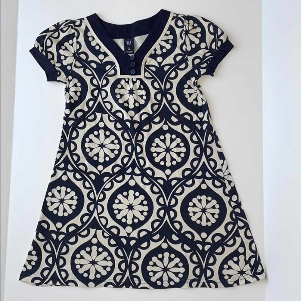 NWOT GAP A-Line Blue & Off White Dress